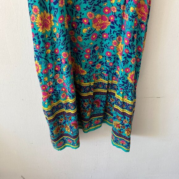 Qearal Sundress Womens Large Blue Microfloral Straps Cutesy Cottagecore - Picture 3 of 7